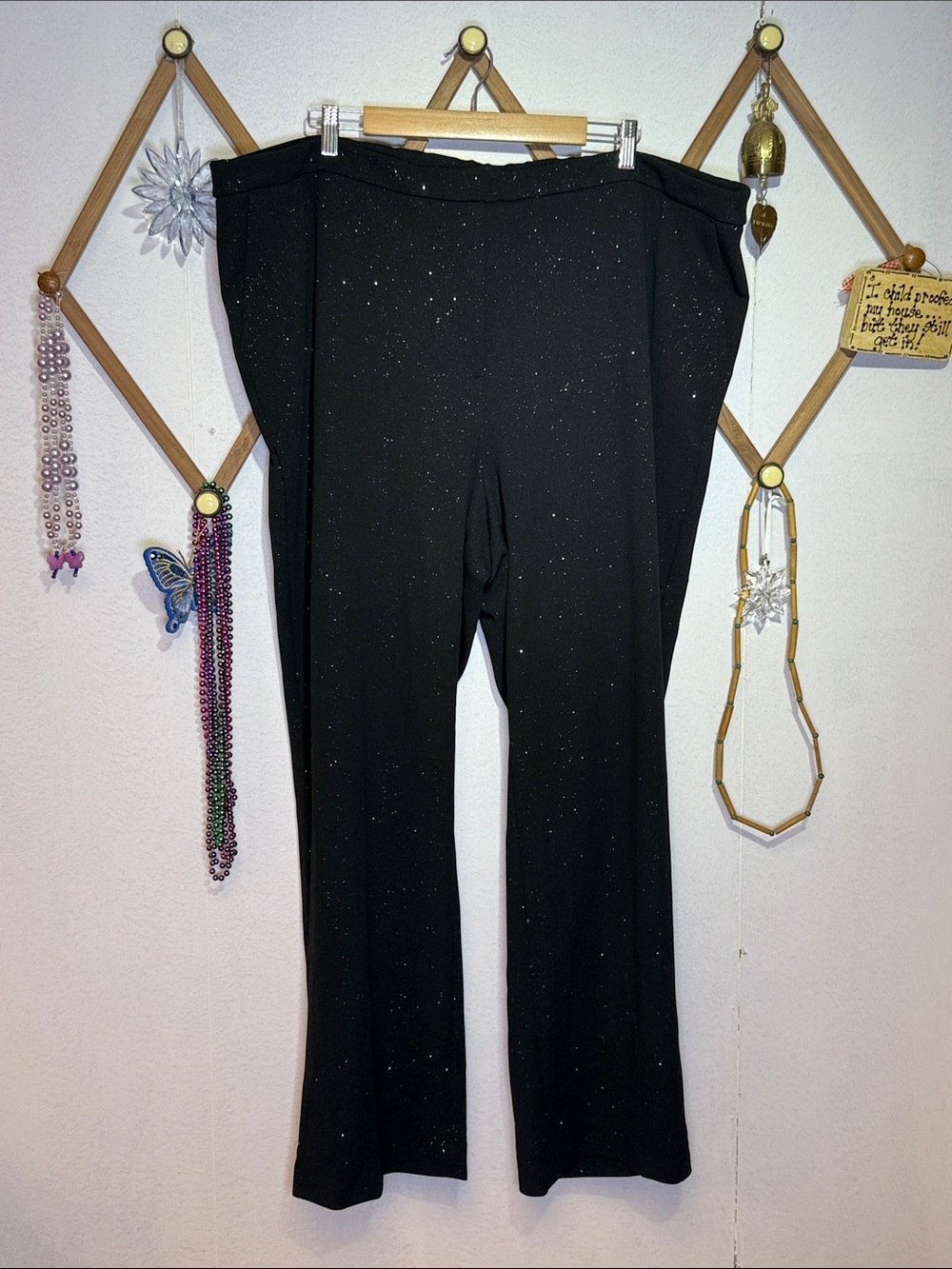 Talbots Black Glitter Boot-Cut Pants